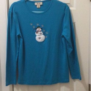 Snowman Long Sleeved Tee Shirt